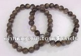 CGB4569 7.5 inches 7mm round black sunstone beaded bracelets