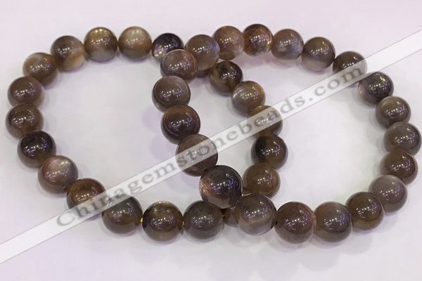 CGB4570 7.5 inches 10mm round black sunstone beaded bracelets