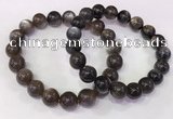 CGB4574 7.5 inches 11mm - 12mm round black sunstone beaded bracelets