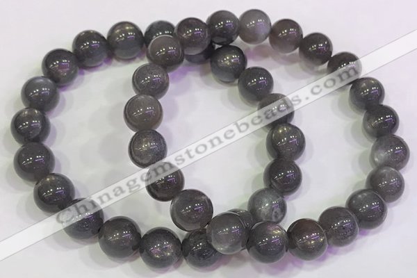 CGB4582 7.5 inches 9mm - 10mm round black sunstone beaded bracelets