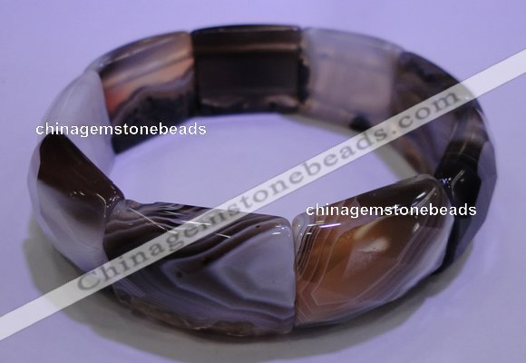 CGB460 8 inches 18*25mm faceted rectangle botswana agate bracelet