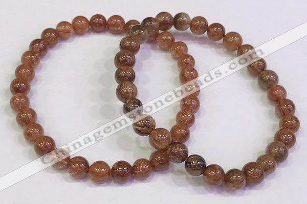 CGB4606 6mm - 7mm round golden rutilated quartz beaded bracelets