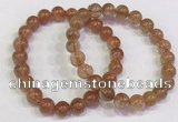 CGB4613 8mm - 9mm round golden rutilated quartz beaded bracelets