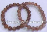 CGB4629 8mm - 9mm round red rutilated quartz beaded bracelets