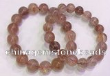 CGB4631 11mm - 12mm round red rutilated quartz beaded bracelets