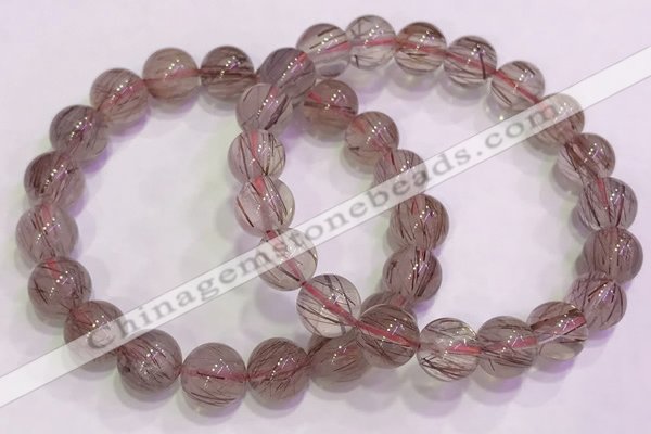 CGB4633 10mm round red rutilated quartz beaded bracelets