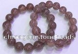 CGB4644 13mm - 14mm round red rutilated quartz beaded bracelets