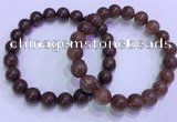 CGB4646 9mm - 10mm round red rutilated quartz beaded bracelets