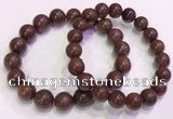 CGB4647 10mm - 11mm round red rutilated quartz beaded bracelets