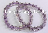 CGB4656 7.5mm - 8mm round purple phantom quartz beaded bracelets