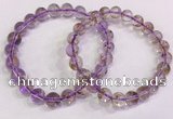 CGB4661 8mm - 9mm round purple phantom quartz beaded bracelets