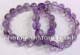 CGB4663 12mm - 13mm round purple phantom quartz beaded bracelets