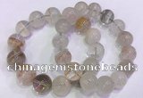 CGB4675 15mm - 16mm round green phantom quartz beaded bracelets