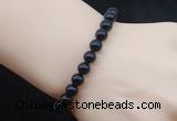 CGB5023 6mm, 8mm round black agate beads stretchy bracelets