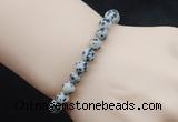 CGB5045 6mm, 8mm round dalmatian jasper beads stretchy bracelets