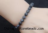 CGB5057 6mm, 8mm round black labradorite beads stretchy bracelets