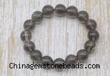 CGB5303 10mm, 12mm round smoky quartz beads stretchy bracelets