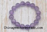 CGB5309 10mm, 12mm round light amethyst beads stretchy bracelets