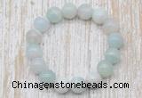 CGB5333 10mm, 12mm round sea blue banded agate beads stretchy bracelets