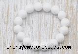 CGB5358 10mm, 12mm round white candy jade beads stretchy bracelets