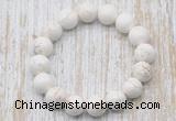 CGB5365 10mm, 12mm round white howlite turquoise beads stretchy bracelets