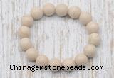 CGB5370 10mm, 12mm round white fossil jasper beads stretchy bracelets