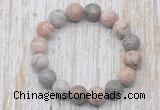 CGB5377 10mm, 12mm round pink zebra jasper beads stretchy bracelets