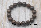 CGB5389 10mm, 12mm round bronzite beads stretchy bracelets