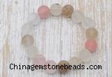 CGB5501 10mm, 12mm round matte volcano cherry quartz beads stretchy bracelets