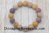 CGB5507 10mm, 12mm round matte mookaite beads stretchy bracelets