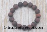 CGB5509 10mm, 12mm round matte red tiger eye beads stretchy bracelets