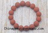 CGB5511 10mm, 12mm round matte red jasper beads stretchy bracelets