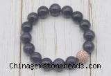 CGB5659 10mm, 12mm grade A amethyst beads with zircon ball charm bracelets