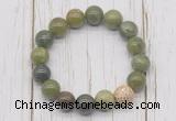 CGB5687 10mm, 12mm Canadian jade beads with zircon ball charm bracelets