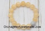 CGB5688 10mm, 12mm honey jade beads with zircon ball charm bracelets