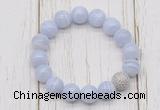 CGB5722 10mm, 12mm blue lace agate beads with zircon ball charm bracelets