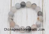 CGB5802 10mm, 12mm matte montana agate beads with zircon ball charm bracelets