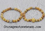 CGB6000 8mm round golden tiger eye bracelet with lion head for men