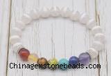 CGB6220 8mm Tibetan agate 7 chakra beaded mala stretchy bracelets