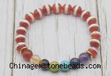 CGB6222 8mm Tibetan agate 7 chakra beaded mala stretchy bracelets