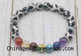 CGB6223 8mm Tibetan agate 7 chakra beaded mala stretchy bracelets