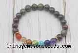 CGB6245 8mm dragon blood jasper 7 chakra beaded mala stretchy bracelets