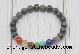 CGB6246 8mm kambaba jasper 7 chakra beaded mala stretchy bracelets