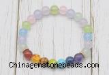 CGB6263 8mm colorful candy jade 7 chakra beaded mala stretchy bracelets