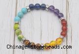 CGB6341 8mm 7 chakra gemstone beaded mala stretchy bracelets