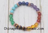 CGB6344 8mm 7 chakra gemstone beaded mala stretchy bracelets