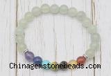 CGB6369 8mm New jade 7 chakra beaded mala stretchy bracelets