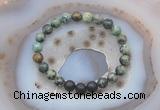 CGB6412 8mm round African turquoise & black lava beaded bracelets