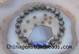 CGB6416 8mm round matte black labradorite & lapis lazuli  beaded bracelets