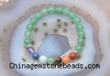 CGB6429 8mm round green aventurine 7 chakra beads bracelet wholesale